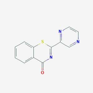 molecular formula C12H7N3OS B8352520 2-Pyrazinyl-4H-1,3-benzothiazine-4-one 
