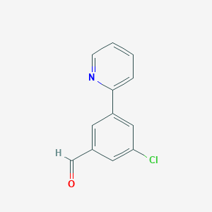 molecular formula C12H8ClNO B8352525 3-Chloro-5-(pyridin-2-yl)benzaldehyde 