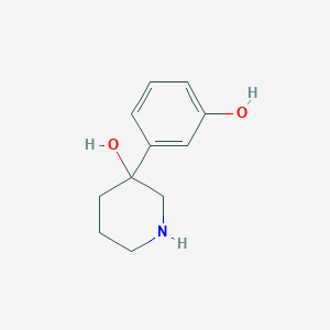 molecular formula C11H15NO2 B8352554 3-(3-Hydroxyphenyl)-piperidine-3-ol 