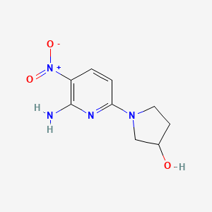 molecular formula C9H12N4O3 B8352567 n-(6-Amino-5-nitropyridin-2-yl)-3-hydroxypyrrolidine 
