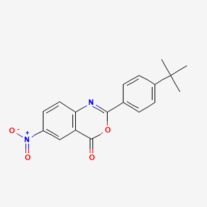 molecular formula C18H16N2O4 B8352575 2-(4-Tert-butylphenyl)-6-nitro-3,1-benzoxazin-4-one 