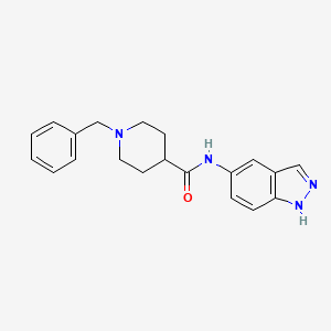 molecular formula C20H22N4O B8352580 1-benzyl-N-(1H-indazol-5-yl)piperidine-4-carboxamide 