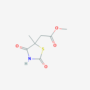 molecular formula C7H9NO4S B8352596 Methyl 2-(5-methyl-2,4-dioxothiazolidin-5-yl)acetate 