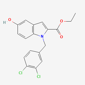 molecular formula C18H15Cl2NO3 B8352624 Ethyl N-(3,4-dichlorobenzyl)-5-hydroxyindole-2-carboxylate 