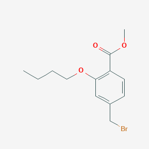molecular formula C13H17BrO3 B8352625 4-Bromomethyl-2-butoxy-benzoic acid methyl ester 