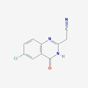molecular formula C10H6ClN3O B8352632 2-(6-Chloro-4-oxo-1,4-dihydroquinazolin-2-yl)acetonitrile 