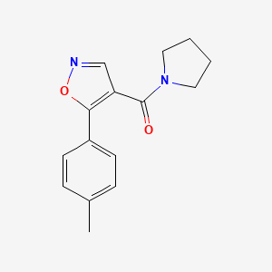 molecular formula C15H16N2O2 B8352643 5-(4-Methylphenyl)-4-(pyrrolidin-1-ylcarbonyl)isoxazole 