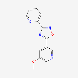 molecular formula C13H10N4O2 B8352650 3-(2-Pyridyl)-5-(5-methoxy-pyrid-3-yl)-1,2,4-oxadiazole 