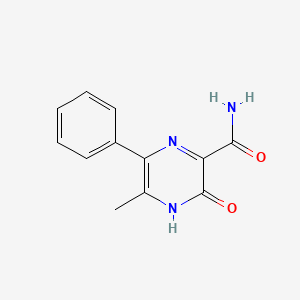 molecular formula C12H11N3O2 B8352670 5-Methyl-3-oxo-6-phenyl-3,4-dihydro-pyrazine-2-carboxylic acid amide 