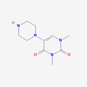 molecular formula C10H16N4O2 B8352677 1,3-dimethyl-5-piperazin-1-yl-1H-pyrimidine-2,4-dione 