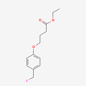 molecular formula C13H17IO3 B8352689 Ethyl 4-[4-(iodomethyl)phenoxy]butanoate 