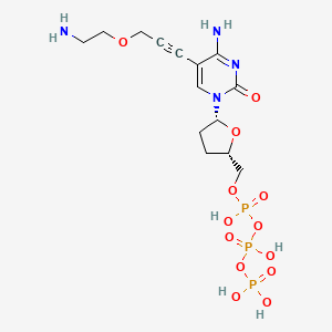 molecular formula C14H23N4O13P3 B8352701 5-{3-(2-Aminoethoxy)propyn-1yl}-2',3'-dideoxycytidine triphosphate 