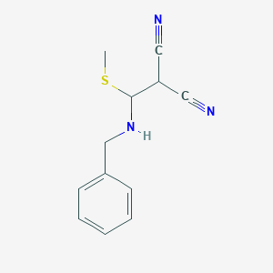 molecular formula C12H13N3S B8352705 2-Benzylamino-2-methylthio-1,1-ethylenedicarbonitrile 