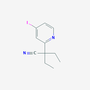 molecular formula C11H13IN2 B8352707 2-Ethyl-2-(4-iodo-2-pyridyl)butanenitrile 