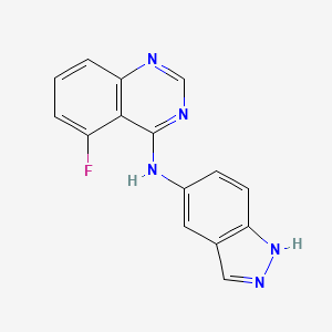 molecular formula C15H10FN5 B8352710 5-fluoro-N-1H-indazol-5-ylquinazolin-4-amine 