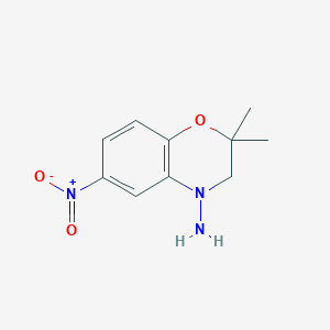 molecular formula C10H13N3O3 B8352729 4-amino-3,4-dihydro-2,2-dimethyl-6-nitro-2H-1,4-benzoxazine 