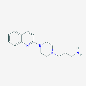 molecular formula C16H22N4 B8352744 2-[4-(3-Aminopropyl)piperazin-1-yl]quinoline 