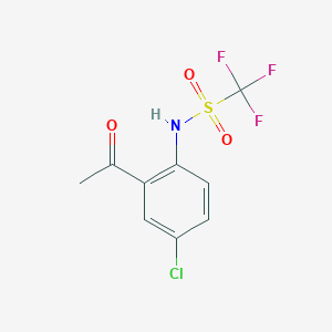 molecular formula C9H7ClF3NO3S B8352802 N-(2-acetyl-4-chlorophenyl)trifluoromethanesulfonamide 