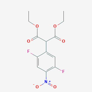 molecular formula C13H13F2NO6 B8352915 Diethyl (2,5-difluoro-4-nitrophenyl)propanedioate 