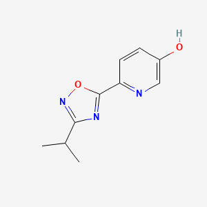 molecular formula C10H11N3O2 B8352922 6-(3-Isopropyl-[1,2,4]oxadiazol-5-yl)-pyridin-3-ol 