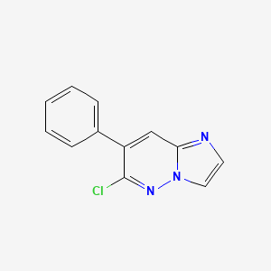 molecular formula C12H8ClN3 B8352968 6-Chloro-7-phenyl-imidazo[1,2-b]pyridazine 
