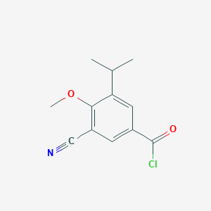 molecular formula C12H12ClNO2 B8353063 3-Cyano-5-isopropyl-4-methoxybenzoyl chloride 