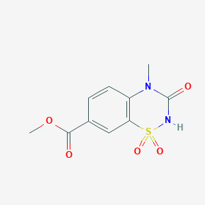molecular formula C10H10N2O5S B8353135 methyl 4-methyl-3-oxo-3,4-dihydro-2H-1,2,4-benzothiadiazine-7-carboxylate 1,1-dioxide 