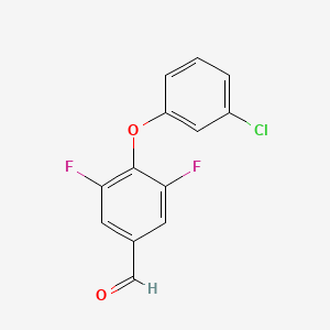 molecular formula C13H7ClF2O2 B8353142 4-(3-Chlorophenoxy)-3,5-difluorobenzaldehyde 