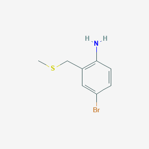 molecular formula C8H10BrNS B8353203 4-Bromo-2-methylsulfanylmethyl-phenylamine 