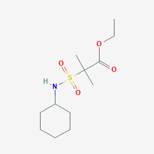 molecular formula C12H23NO4S B8353263 2-Cyclohexylsulfamoyl-2-methylpropionic acid ethyl ester 