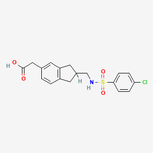 molecular formula C18H18ClNO4S B8353270 [2-[(4-Chlorophenyl)sulfonylaminomethyl)indan-5-yl]acetic acid 