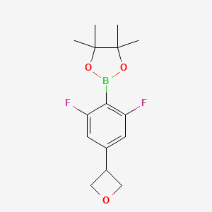 molecular formula C15H19BF2O3 B8353291 2-(2,6-Difluoro-4-(oxetan-3-yl)phenyl)-4,4,5,5-tetramethyl-1,3,2-dioxaborolane 