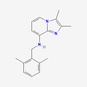 molecular formula C18H21N3 B8353310 2,3-Dimethyl-8-(2,6-dimethylbenzylamino)imidazo[1,2-a]pyridine 