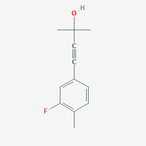 molecular formula C12H13FO B8353344 2-Fluoro-4-(3-methyl-3-hydroxy-1-butynyl)toluene 