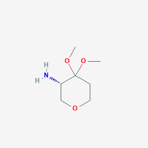 molecular formula C7H15NO3 B8353353 (3S)-4,4-dimethoxytetrahydro-2H-pyran-3-amine 
