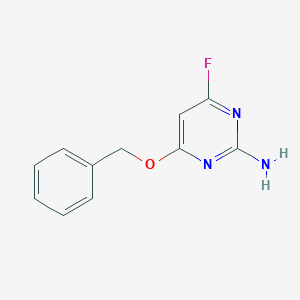 molecular formula C11H10FN3O B8353377 2-Amino-6-benzyloxy-4-fluoropyrimidine 
