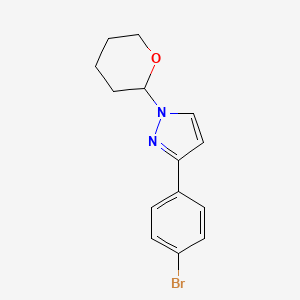 molecular formula C14H15BrN2O B8353400 3-(4-bromophenyl)-1-(tetrahydro-2H-pyran-2-yl)-1H-pyrazole 