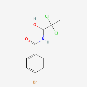 molecular formula C11H12BrCl2NO2 B8353433 4-bromo-N-(2,2-dichloro-1-hydroxybutyl)benzamide 