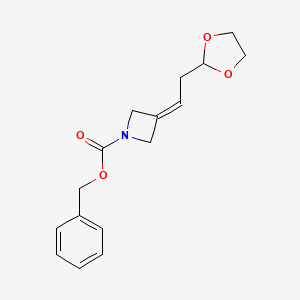 molecular formula C16H19NO4 B8353440 Phenylmethyl 3-[2-(1,3-dioxolan-2-yl)ethylidene]azetidine-1-carboxylate 
