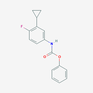 molecular formula C16H14FNO2 B8353468 phenyl N-(3-cyclopropyl-4-fluoro-phenyl)carbamate 