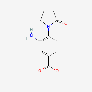 molecular formula C12H14N2O3 B8353474 1-(2-Amino-4-methoxycarbonylphenyl)pyrrolidin-2-one 