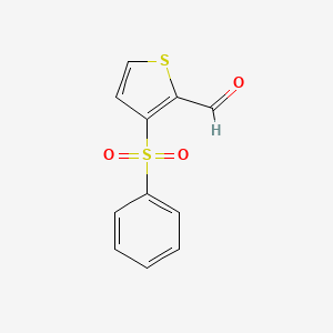 molecular formula C11H8O3S2 B8353520 3-Benzenesulfonylthiophene-2-carbaldehyde 