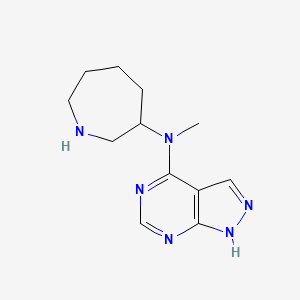 molecular formula C12H18N6 B8353521 N-(azepan-3-yl)-N-methyl-1H-pyrazolo[3,4-d]pyrimidin-4-amine 