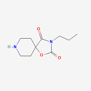 molecular formula C10H16N2O3 B8353595 3-Propyl-1-oxa-3,8-diazaspiro[4.5]decane-2,4-dione 