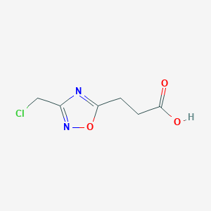 molecular formula C6H7ClN2O3 B8353601 3-(Chloromethyl)-1,2,4-oxadiazole-5-propanoic acid CAS No. 500026-48-2