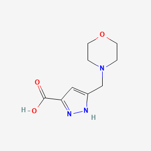 molecular formula C9H13N3O3 B8353608 3-(morpholinomethyl)-1H-pyrazole-5-carboxylic acid 