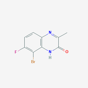 molecular formula C9H6BrFN2O B8353621 8-bromo-7-fluoro-3-methylquinoxalin-2(1H)-one 