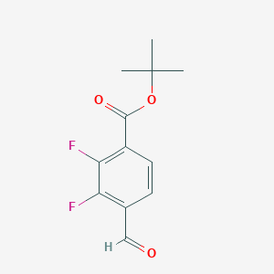 molecular formula C12H12F2O3 B8353638 2,3-Difluoro-4-formyl-benzoic acid tert-butyl ester 