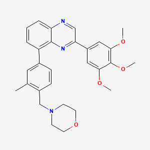 molecular formula C29H31N3O4 B8353639 8-(3-Methyl-4-morpholin-4-ylmethyl-phenyl)-2-(3,4,5-trimethoxy-phenyl)-quinoxaline 