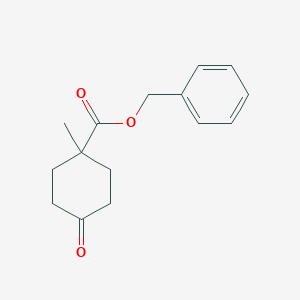 molecular formula C15H18O3 B8353690 Phenylmethyl 1-methyl-4-oxocyclohexanecarboxylate 
